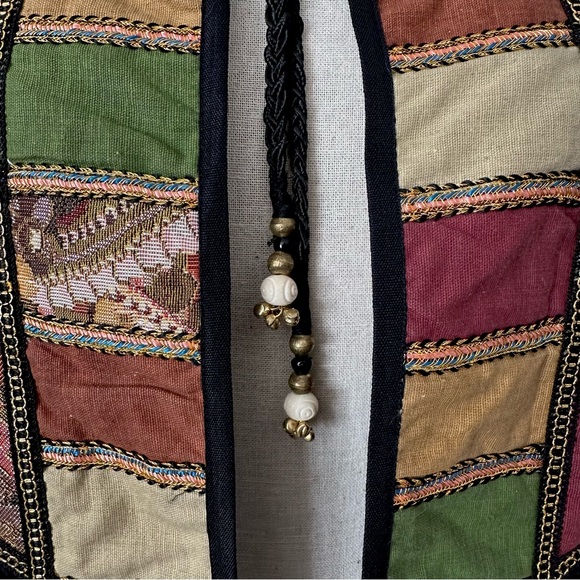 Allure Vintage Rayon Jacket Patchwork Trim Medium - Picture 2 of 8